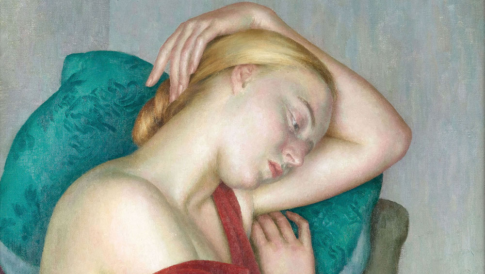 Dod Procter (1892-1972). Girl in Blue, 1925. Oil on canvas. Laing Art Gallery, Newcastle-upon-Tyne, UK / © Tyne & Wear Archives & Museums. © The Estate of Dod Procter / Bridgeman Images.