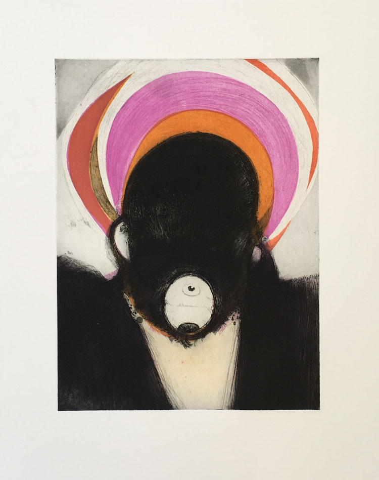 Matthew Burrows, The Seer, 2012. Etching on paper, 57 x 45 cm. © the artist.