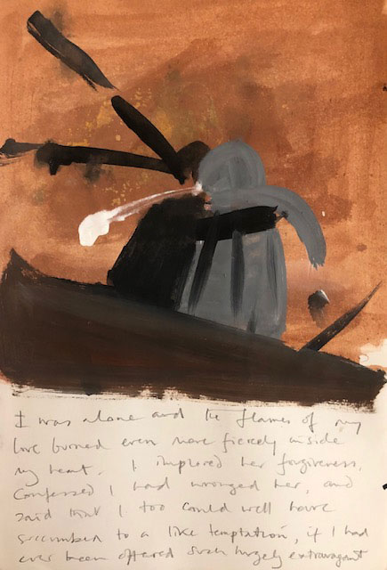 Susie Hamilton, sketch from Metamorphoses series, 2020. Acrylic and pencil on paper, 29 x 21 cm. © the artist.