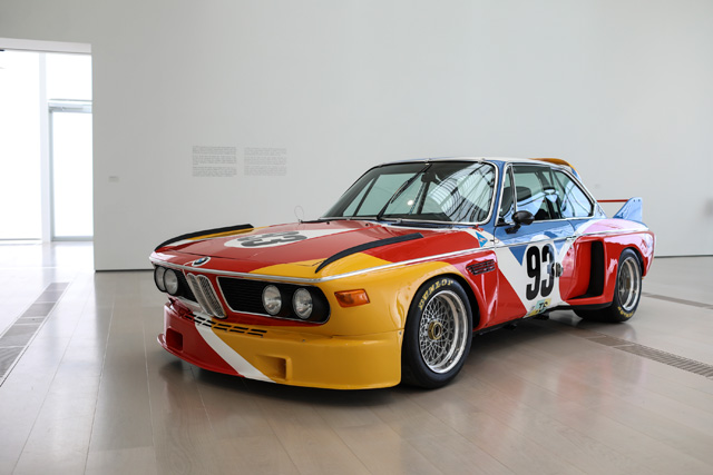 Calder’s 1975 design for the series of BMW Art Cars, Calder Stories, installation view, Centro Botín. Photo: Belén de Benito.