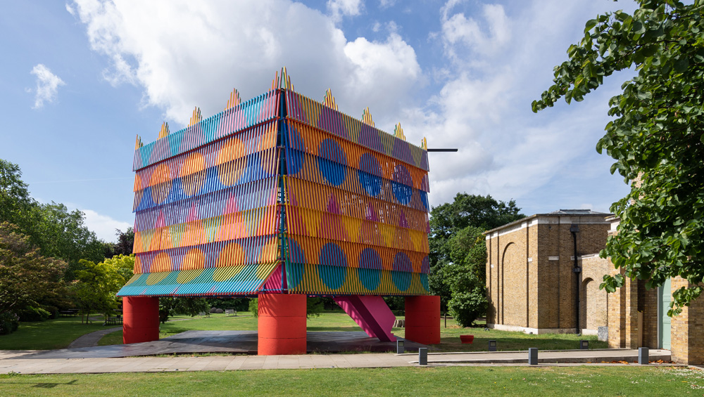 Dulwich Pavilion 2019: The Colour Palace, by artist Yinka Ilori and architects Pricegore. Photo: Adam Scott.
