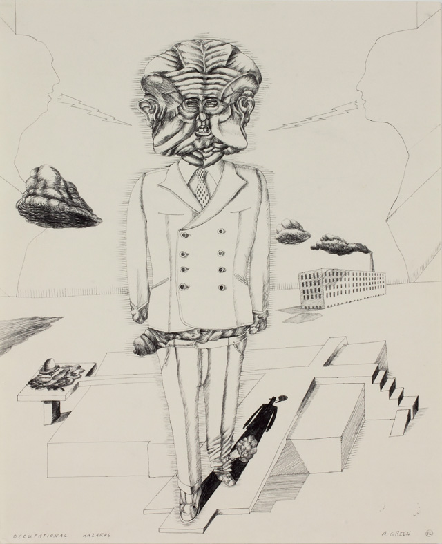 Art Green, Occupational Hazards, 1966. © the artist. Collection Gladys Nilsson and Jim Nutt. Photo: William H. Bengtson.