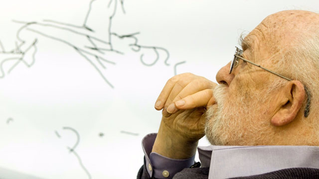 Harold Cohen in his studio in the US, 2015. Photograph: Caroline Menezes.