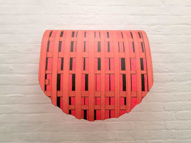 Kelly Chorpening. Tried and Found Wanting, 2016. Pencil and pastel on paper mounted to steel with oak batten, 58 x 67 x 34 cm.