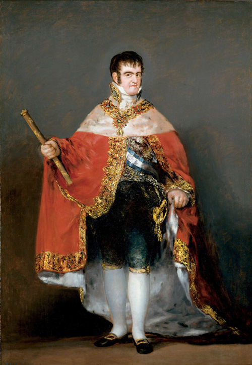 Franciso de Goya y Lucientes. Ferdinand VII in Royal Robes, c.1815, Oil on canvas. 208 x 142.5 cm. Museo Nacional del Prado, Madrid, 735 Photo: All rights reserved © Museo Nacional del Prado, Madrid