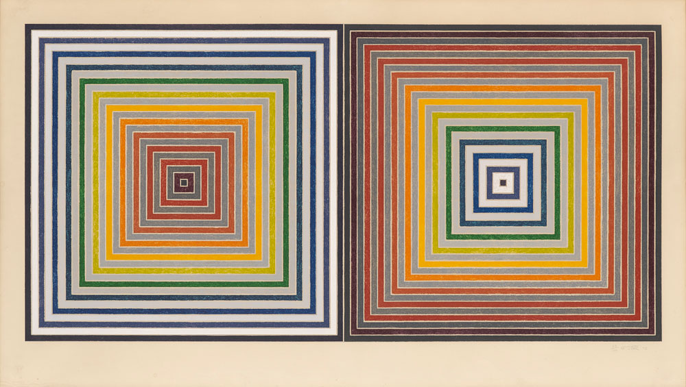 Joe Tilson. Zikkurat 1, Spectrum, 1967. Oil and acrylic on board (relief), 217 x 217 cm (85.5 x 85.5 in). Courtesy of Waddington Custot.