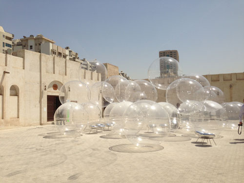 SANAA (Kazuyo Sejima and Ryue Nishizawa), Bubble, 2013. Installation view, commissioned by Sharjah Art Foundation, image courtesy of Sharjah Art Foundation.
