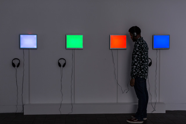 Antonio Roberts. Digital interpretations of songs by Metallica, Robin Thicke, George Harrison and Vanilla Ice, 2015. Photograph: Hydar Dewachi.