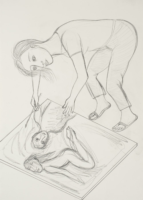 Eileen Cooper. Narrative, 2011. Pencil on paper, 70.5 x 50 cm.