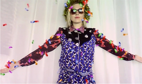 Petra Cortright. Still from Confetti (for Stella McCartney), 2014. Webcam video, 35 sec.