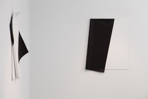 Deb Covell. Fold 1. Acrylic paint, 23 x 18cm; Back Flip Acrylic paint, 26 x 21cm. Photograph: Cathal Carey.