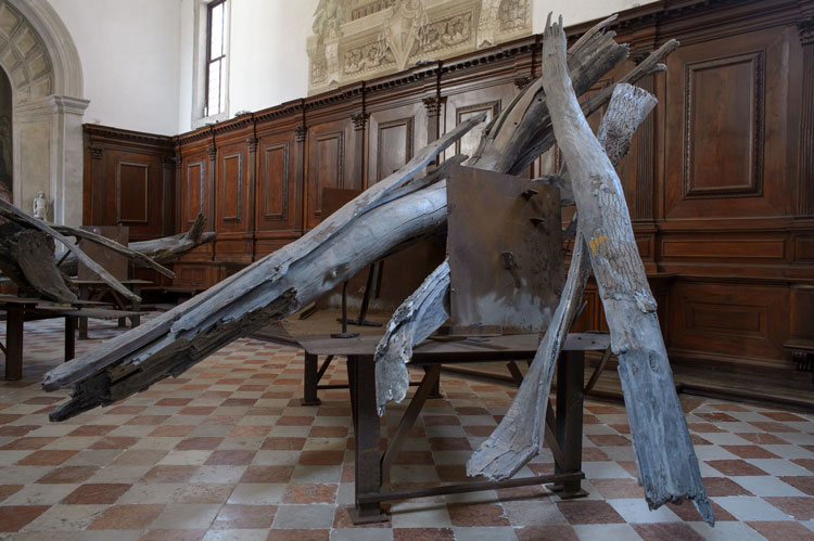 Berlinde De Bruyckere, City of Refuge III, installation view, Abbazia di San Giorgio Maggiore, Venice, 2024. Photo: © Mirjam Devriendt.