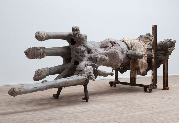 Berlinde De Bruyckere, Embalmed Twins II, 2017, Installation view Engelenkeel, Bonnefanten, 2021. Photo: Mirjam Devriendt.