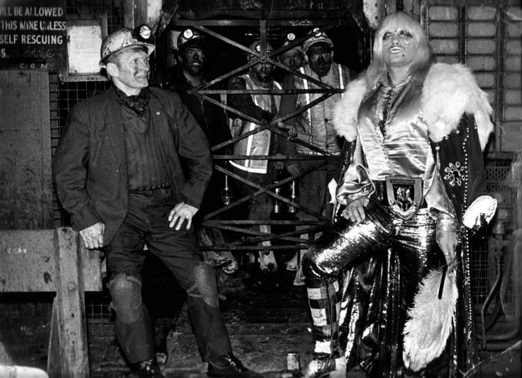 Adrian Street with his father at the pithead of Bryn Mawr colliery, Wales, 1973. Photo: Dennis Hutchinson.