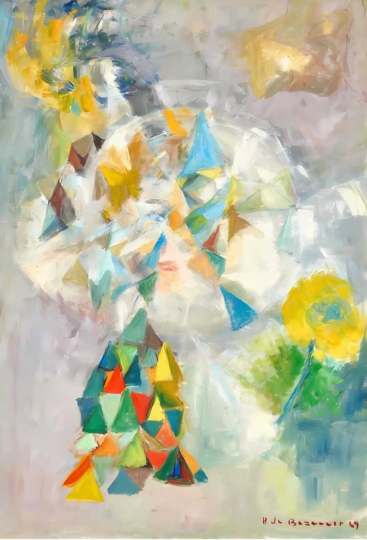 Hélène de Beauvoir. Face in a Broken Mirror, 1969. Oil on canvas, 73 x 50 cm. Courtesy Amar Gallery, © APP, Ute Achhammer.