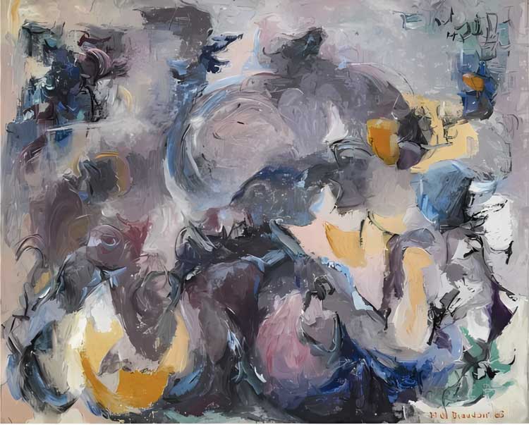 Hélène de Beauvoir. Untitled, 1963. Acrylic on canvas, 81 x 100 cm. Courtesy Amar Gallery, © APP, Ute Achhammer.