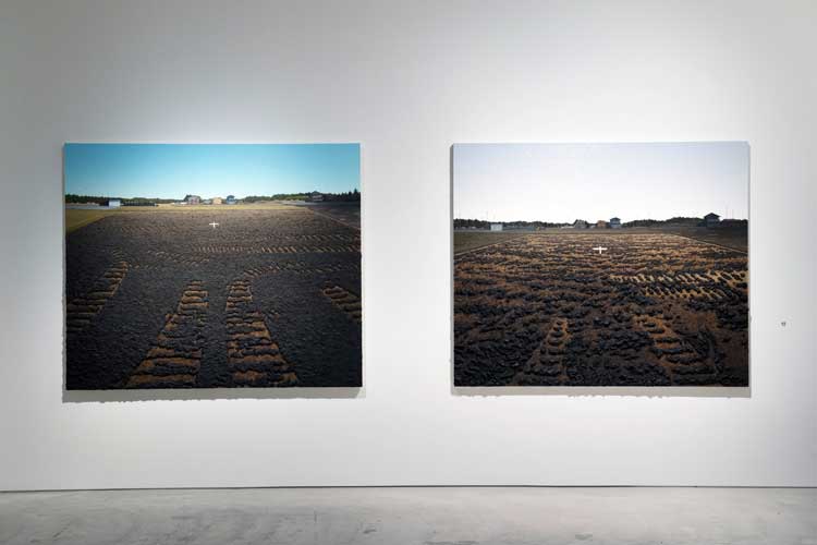 Akira Kamo. The Soil as Planet/The Soil as Reconstruction, 2023.
Oil on canvas, compost pigment, 194 x 162 cm. Image courtesy Gyre Gallery, Tokyo.