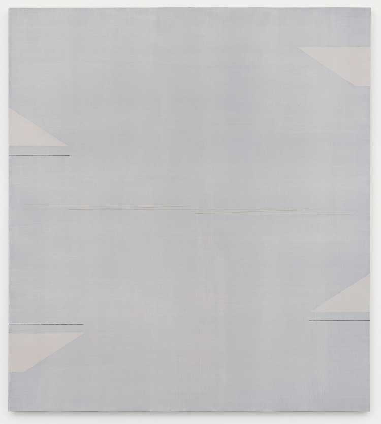 Huong Dodinh. K.A 265, 2022. Organic binders and natural
pigments on canvas mounted on wood, 134 × 120 × 4 cm (52-3/4" × 47-1/4" × 1-9/16"). © Huong Dodinh, courtesy Pace Gallery. Photo: Richard Gary.
