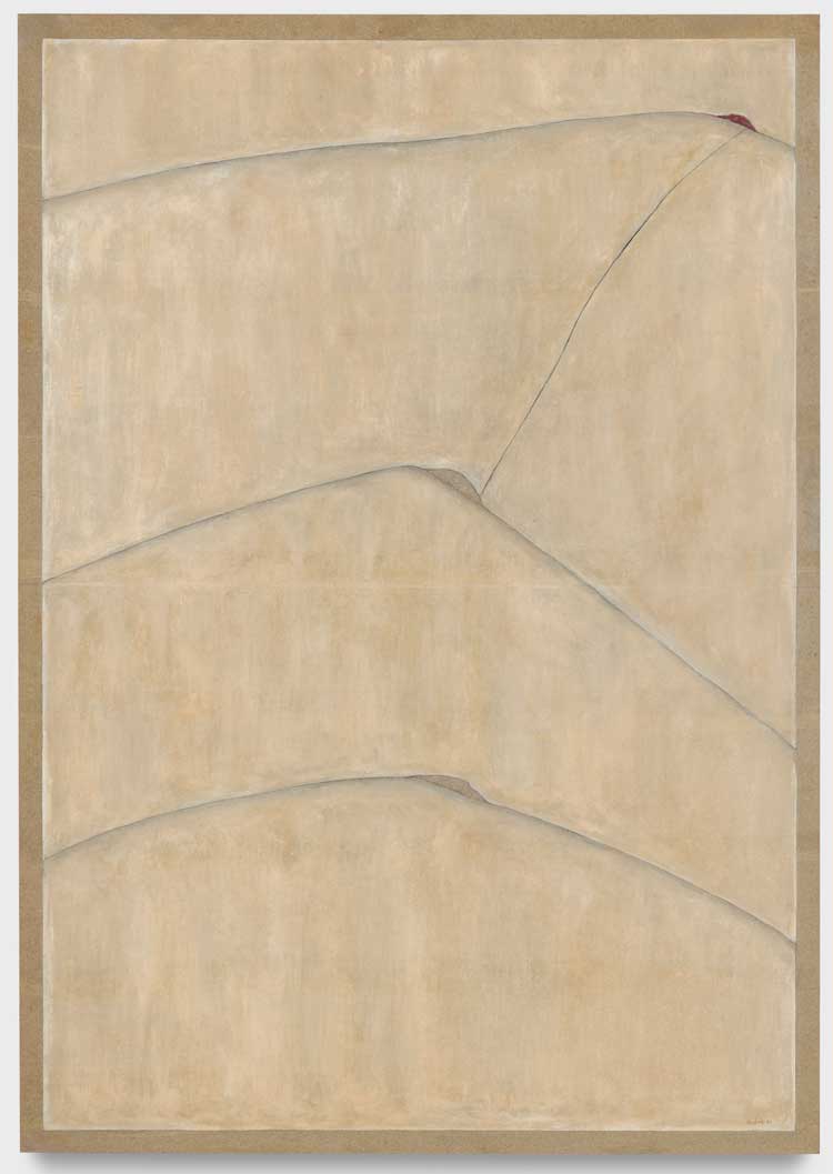 Huong Dodinh. Sans titre, 1990. Organic binders and natural
pigments on paper mounted on wood, 197.2 × 97 × 3.5 cm (77-
5/8" × 38-3/16" × 1-3/8"). © Huong Dodinh, courtesy Pace Gallery. Photo: Richard Gary.