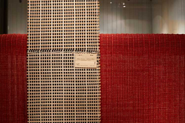 Double Weave: Bourne and Allen’s Modernist Textiles, installation view, Ditchling Museum of Art and Craft, 2023. Photo: Tessa Hallmann.