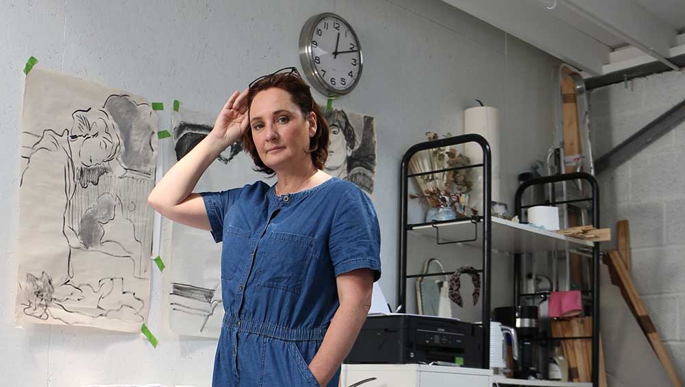Kaye Donachie in her London studio. Courtesy Maureen Paley, London.