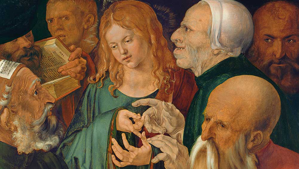 Albrecht Dürer. Christ among the Doctors, 1506. Oil on panel, 64.3 x 80.3 cm. Museo Nacional Thyssen-Bornemisza, Madrid (1934.38). © Museo Thyssen-Bornemisza, Madrid.