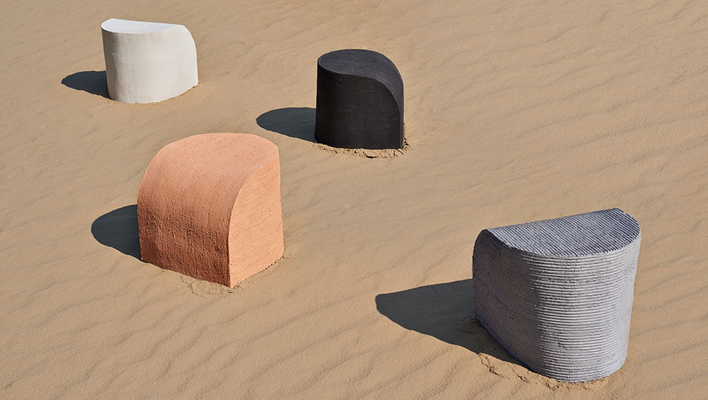 Rino Claessens, Scraped Earth stools.