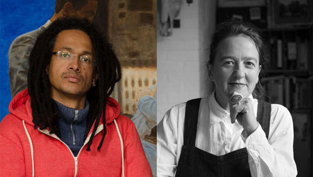 Tania Kovats (right, photograph © Robin Mills) and Kimathi Donkor (photograph © Kimathi Donkor).