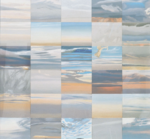 Peter Dreher. Der Himmel über dem Hochschwarzwald, 1976. Oil on painting cardboard, each 22 x 27 cm.