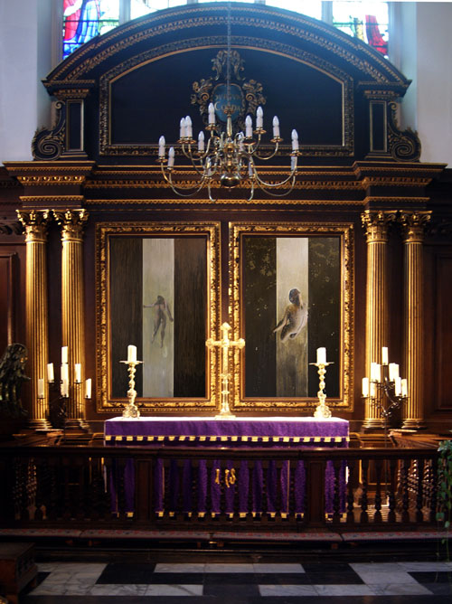 Tom de Freston. Deposition and Resurrection, 2011. In situ, Christ's College Chapel, Cambridge.