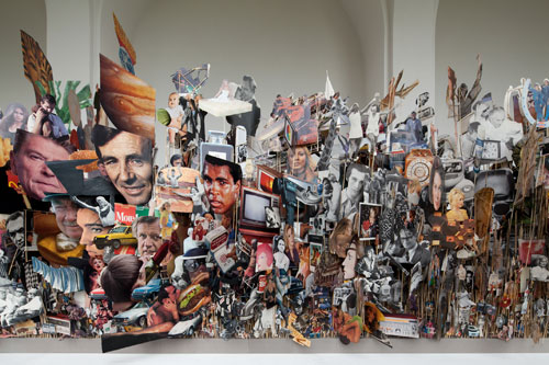 Geoffrey Farmer. Leaves of Grass, 2012. Life magazines (1935–85), tall grass, wood, glue, dimensions variable. Courtesy the artist. Commissioned and produced by dOCUMENTA (13) with the support of the Canada Council for the Arts and the British Columbia Arts Council, Photograph: Anders Sune Berg.