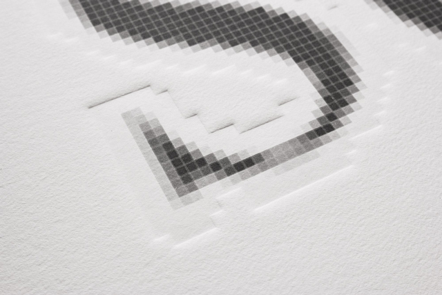 Matt Donovan & Hallie Siegel. and so it goes, 2016 (detail). Relief print, 195.6 x 43.2 cm (77 x 17 in), (quadriptych). Photograph: Patricia Farrelly.