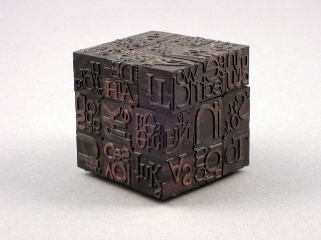 Matt Donovan & Hallie Siegel. Haikube, 2005. Hardware, ebony, 7.6 x 7.6 x 7.6 cm (3 x 3 x 3 in). Photograph: Matt Donovan & Hallie Siegel.