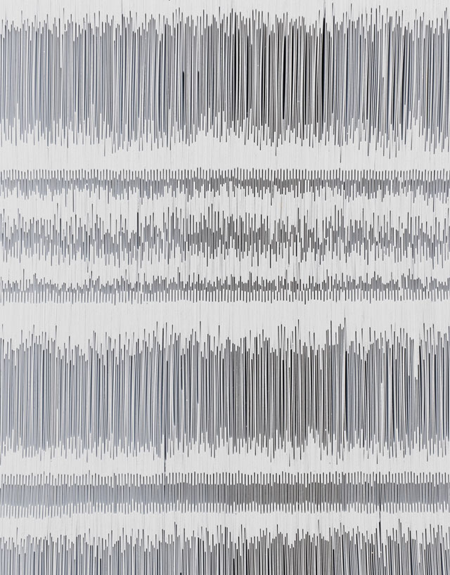 Tara Donovan. Composition (Cards), 2017 (detail). Styrene cards and glue, 99.7 x 99.7 x 10.2 cm (39-1/4 x 39-1/4 x 4 in). © Tara Donovan. Photograph: Kerry Ryan McFate, courtesy of Pace Gallery.