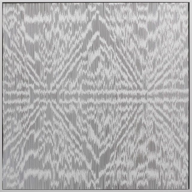 Tara Donovan. Composition (Cards), 2017. Styrene cards and glue, 99.7 x 99.7 x 10.2 cm (39-1/4 x 39-1/4 x 4 in). © Tara Donovan. Photograph: Kerry Ryan McFate, courtesy of Pace Gallery.