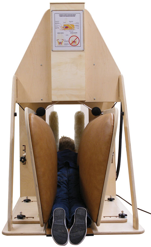 Temple Grandin, Squeeze Machine, 1965, In cooperation with noted researcher and author Temple Grandin. Therafin Corporation manufactures the SQUEEZE MACHINE. © Therafin Corporation Ltd 2012.