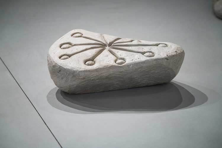 Solange Pessoa, Nihil Novi Sub Sole, 2019–21. Carved soapstone sculptures, installation view, Erasure, Goodwood Art Foundation. Photo: Toby Adamson.