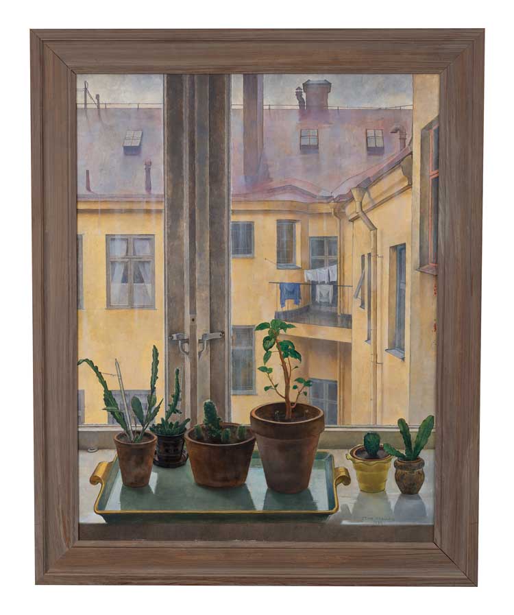 Stina Forssell. Window to the Backyard (Fönster mot bakgård), 1933. Stiftelsen Bohusläns Museum.