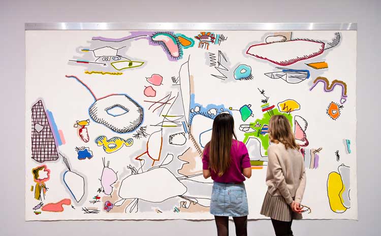 Harold Cohen, AARON #1 Drawing, 1979, installation view in Electric Dreams, Tate Modern, 2024. © Harold Cohen. Photo © Tate (Lucy Green).