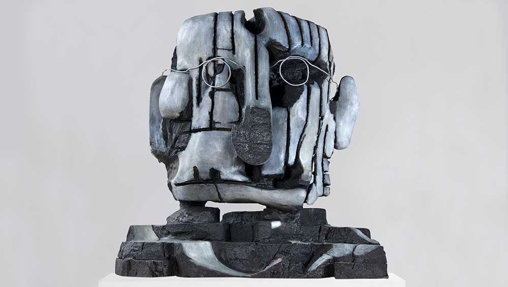 Nicole Eisenman, Econ Prof, 2019. Bronze, 78.7 x 58.4 x 78.7 cm. The Rachel and Jean-Pierre Lehman Collection. Image courtesy the artist and Hauser & Wirth.