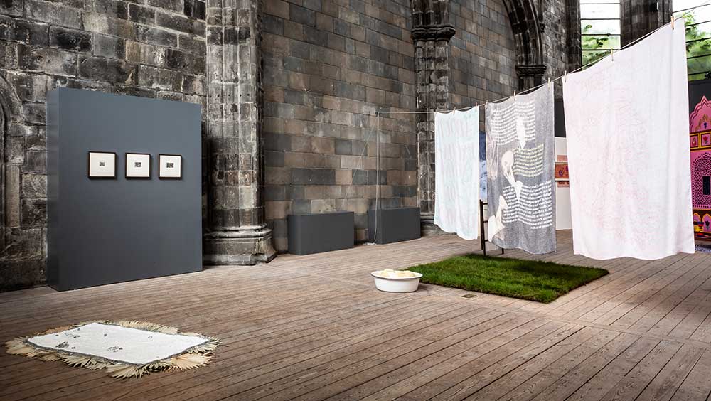 Crystal Bennes, installation view, Platform, Trinity Apse, Edinburgh Art Festival 2023. Photo: Sally Jubb.