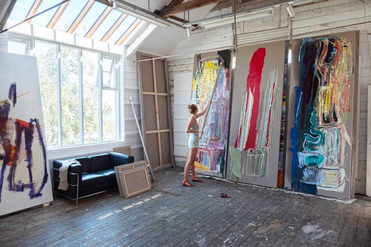 Work in progress, Anchor Studio, Newlyn, Cornwall, 2023. Photo courtesy Pam Evelyn.