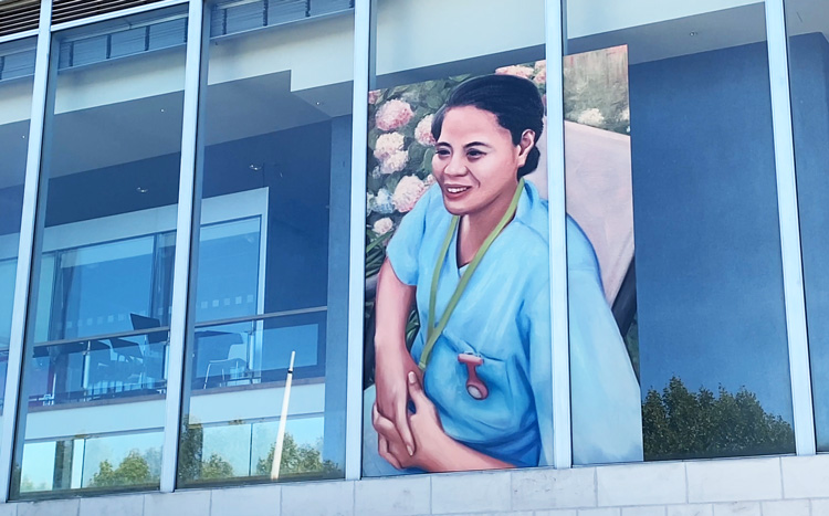 Lydia Blakeley. Jacqui, 2020. Installation view, Everyday Heroes, Southbank Centre, London, 2020. Photo: Martin Kennedy.