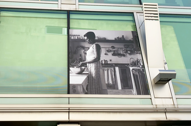 Silvia Rosi. Portrait of my mother during isolation, 2020. Installation view, Everyday Heroes, Southbank Centre, London, 2020. Photo: Martin Kennedy.