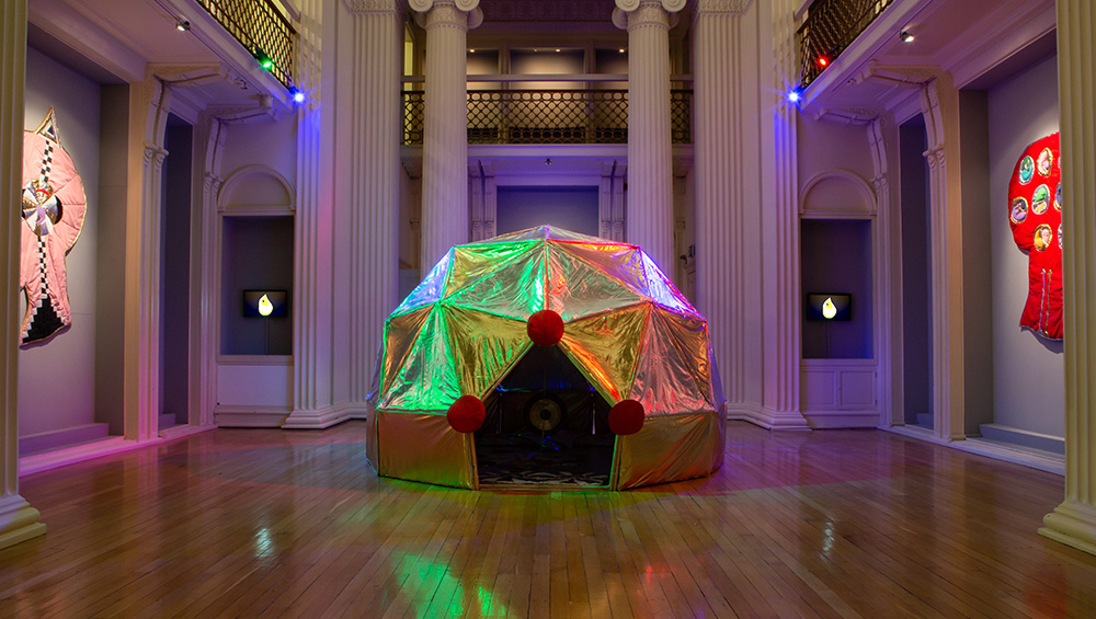 Angelo Plessas. Karma Dome, 2019. Installation view, The Extended Mind, 2019. Image courtesy Talbot Rice Gallery, The University of Edinburgh.