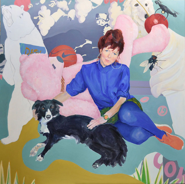 Clae Eastgate. Heather Phillipson – a portrait, 2018. Oil on canvas, 48 x 48 in. © the artist.