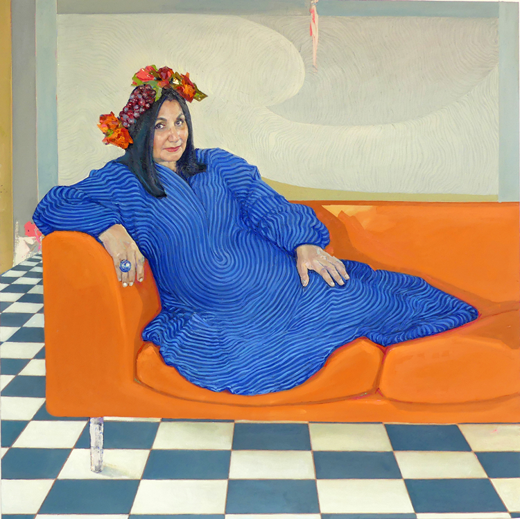 Clae Eastgate. Imtiaz Dharker, 2020. Oil on canvas, 48 x 48 in. © the artist.