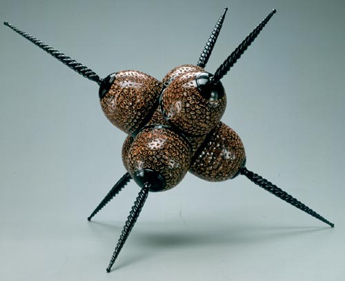 Stuart Mortimer, Sputnik, 2000. Ebony, holly 17 x 22 1/2 in. Collection of the Museum of Arts and Design, Gift of Robert M. Bohlen. Photo: unknown