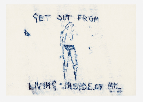 Tracey Emin. Untitled 2008.
Monoprint,
8 7/16 x 11 5/8 inches (21.5 x 29.5 cm). Copyright © the artist. Courtesy White Cube.