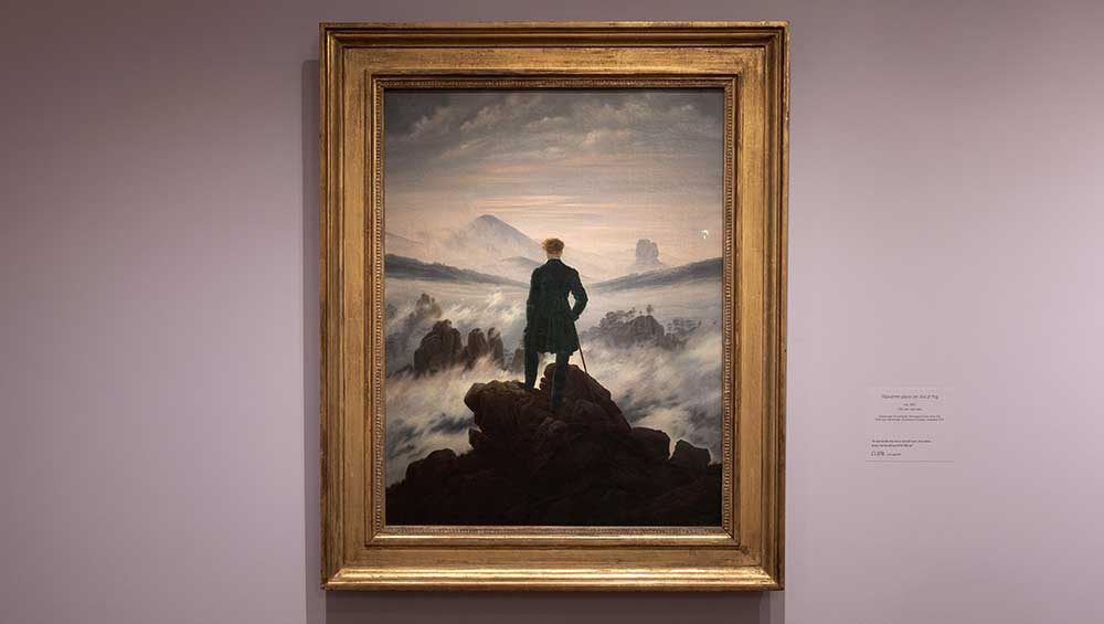 Caspar David Friedrich. Wanderer above the Sea of Fog, ca. 1817. Installation view, Caspar David Friedrich: The Soul of Nature, The Metropolitan Museum of Art, 8 February – 11 May 2025. Photo: Richard Lee, Courtesy of The Met.